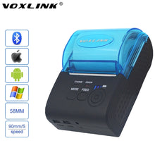 Load image into Gallery viewer, VOXLINK RS232/USB Ports 58mm Mini Wireless Bluetooth Thermal Receipt Printer Support ESC/P0S For IOS/Android Mobile Printer