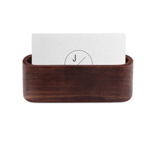 Load image into Gallery viewer, Wooden Business Card Holder Single Compartment Name Card Display Stand Shelf for Desk Desktop Countertop