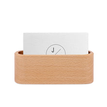 Load image into Gallery viewer, Wooden Business Card Holder Single Compartment Name Card Display Stand Shelf for Desk Desktop Countertop