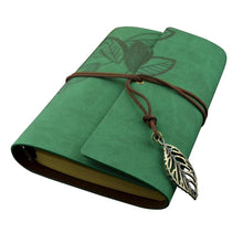 Load image into Gallery viewer, Vintage Style Leaf Leaves Pattern PU Cover Loose-leaf String Bound Blank Notebook Notepad
