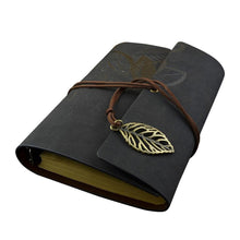Load image into Gallery viewer, Vintage Style Leaf Leaves Pattern PU Cover Loose-leaf String Bound Blank Notebook Notepad