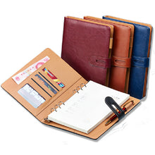 Load image into Gallery viewer, A6 A5 B5 A4 filofax business PU leather diary cover agenda blue/wine/black/ office professional planner book WJ-XXWJ372-