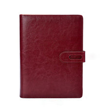Load image into Gallery viewer, A6 A5 B5 A4 filofax business PU leather diary cover agenda blue/wine/black/ office professional planner book WJ-XXWJ372-
